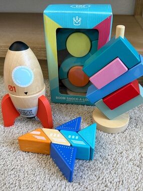 Toddler Wooden Toy Set (Manhattan Toy, Tegu and Le Toy Van)